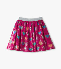 Girls Pink Busted Hearts Sequin Skirt | Hatley Onsale Girls