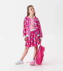 Girls Pink Busted Hearts Sequin Bomber Jacket | Hatley US Girls
