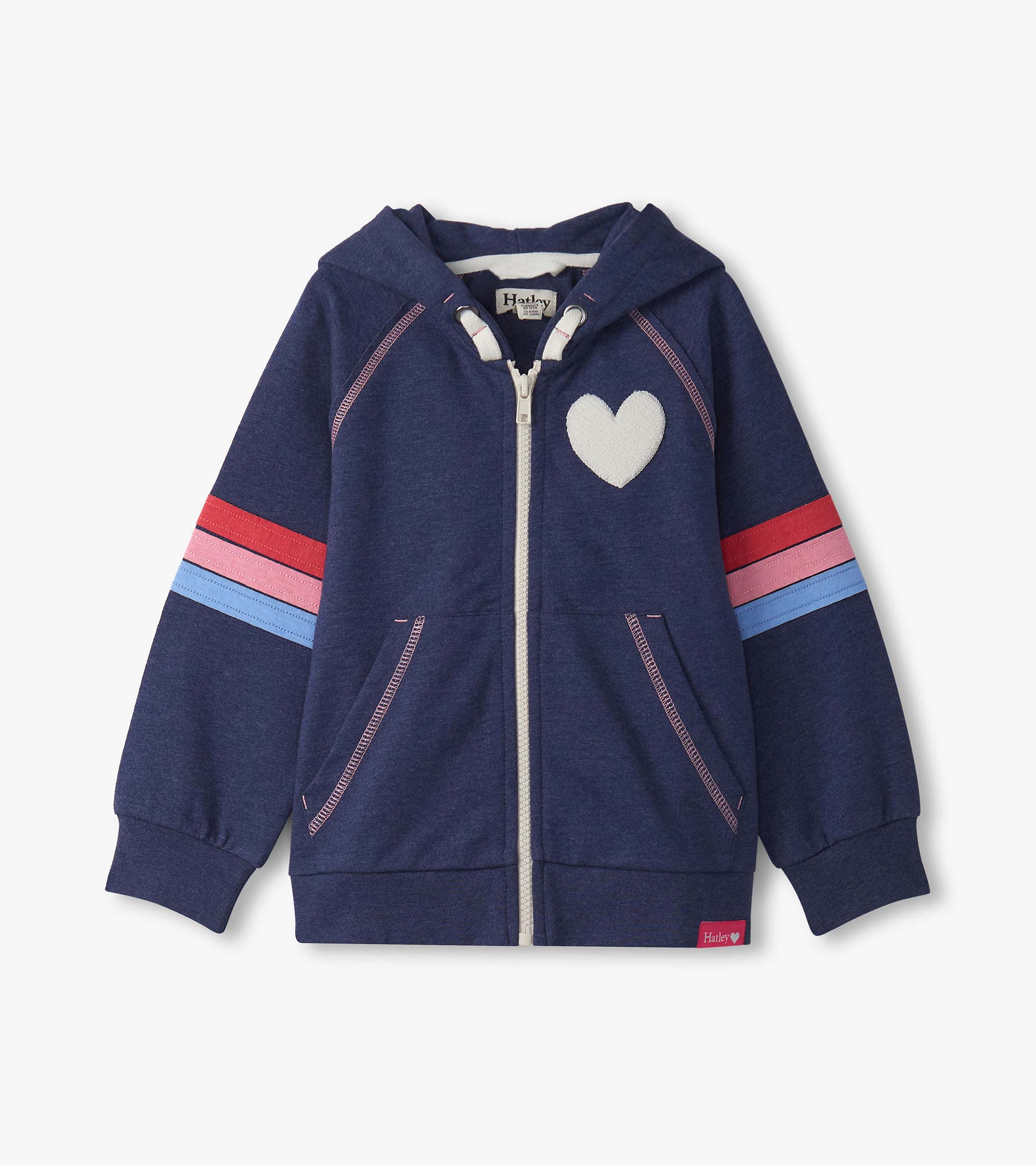 Girls Patriot Blue Zip-Up Hoodie | Hatley For Girls