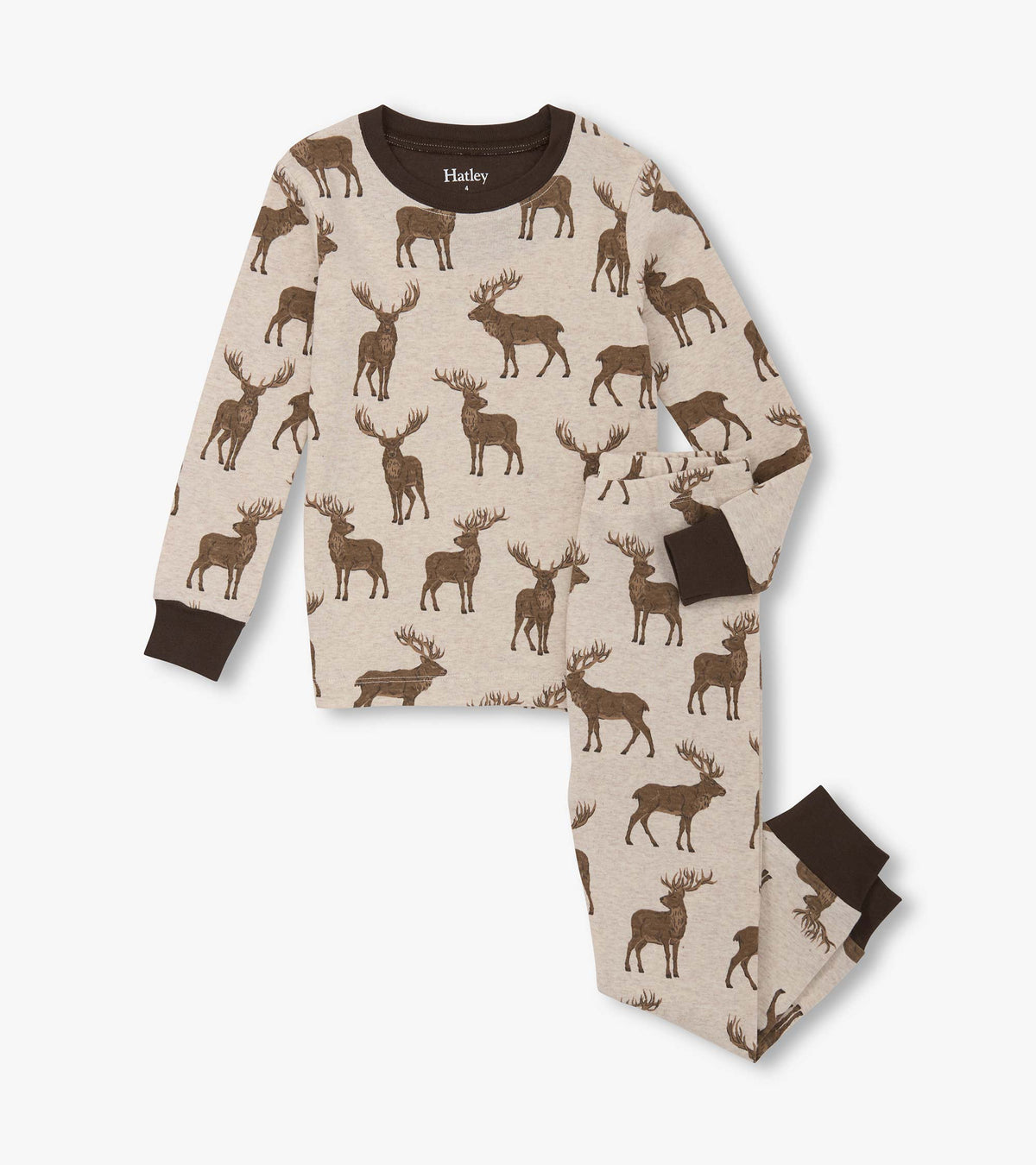 Boys Pine Brush Stags Cotton Pajama Set | Hatley Outlet Boys