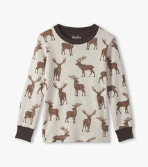 Boys Pine Brush Stags Cotton Pajama Set | Hatley Outlet Boys