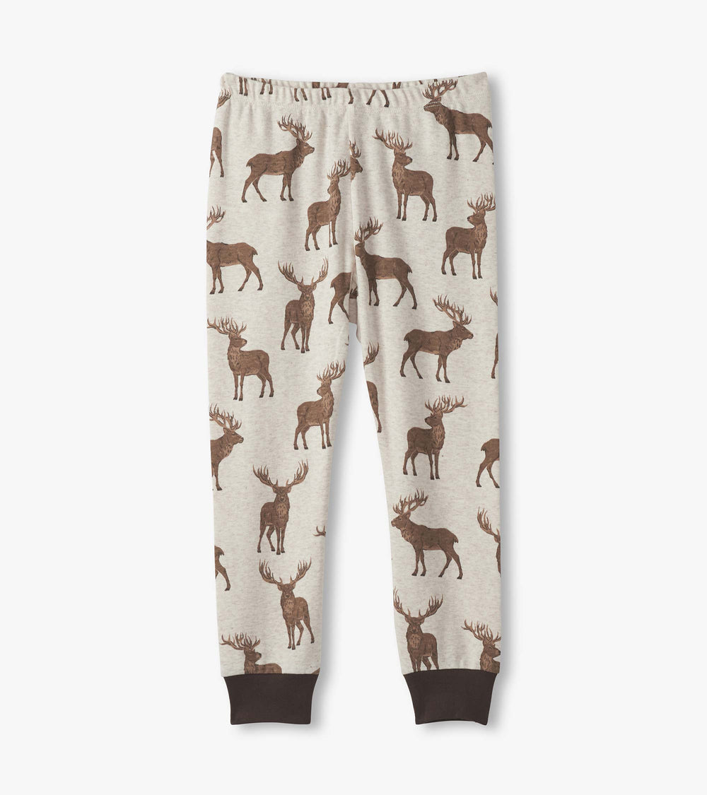 Boys Pine Brush Stags Cotton Pajama Set | Hatley Outlet Boys