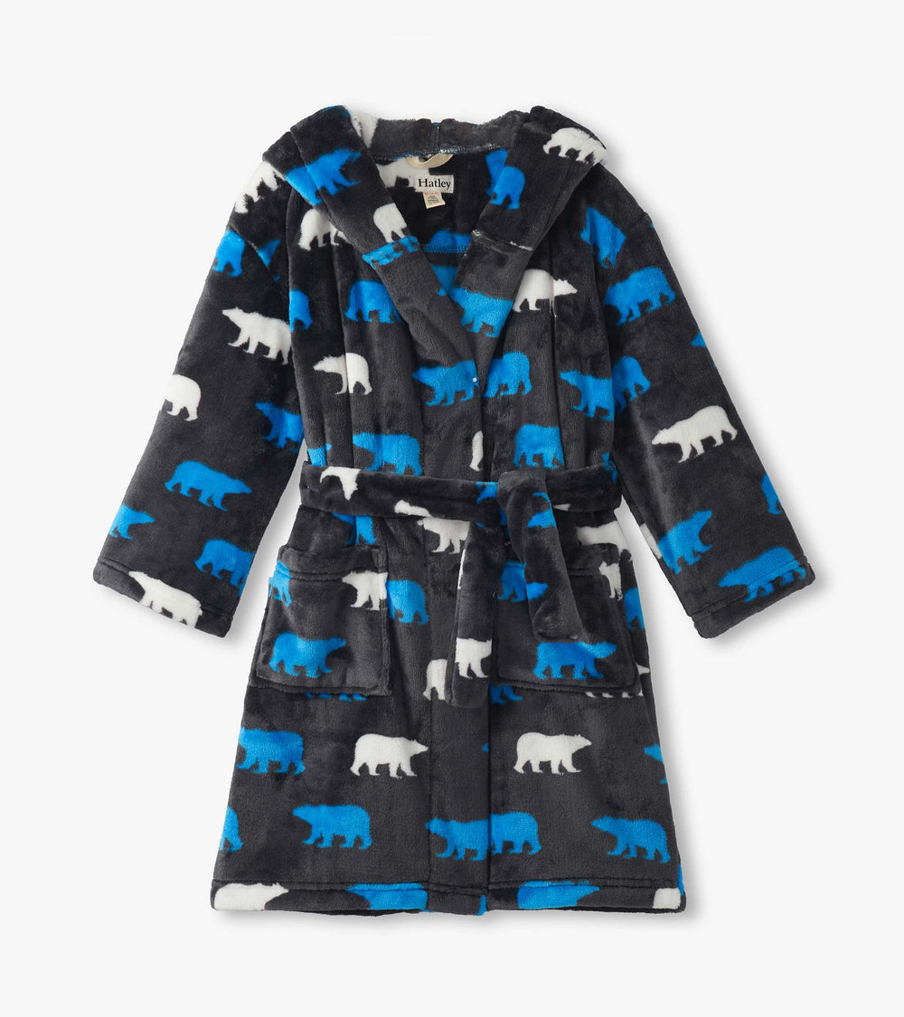 Boys Polar Bear Silhouette Fuzzy Fleece Robe | Hatley US Boys