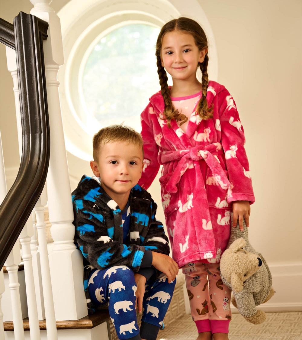 Boys Polar Bear Silhouette Fuzzy Fleece Robe | Hatley US Boys