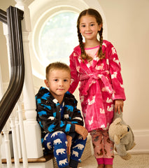 Boys Polar Bear Silhouette Fuzzy Fleece Robe | Hatley US Boys