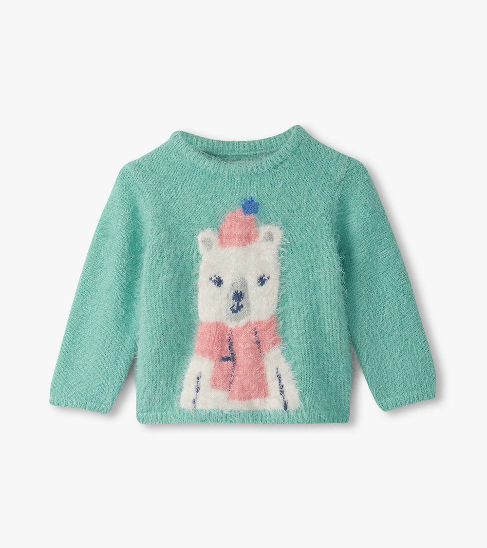 Baby & Toddler Girls Polar Bear Furry Sweater | Hatley Discount Baby & Toddler