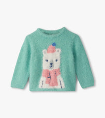 Baby & Toddler Girls Polar Bear Furry Sweater | Hatley Discount Baby & Toddler