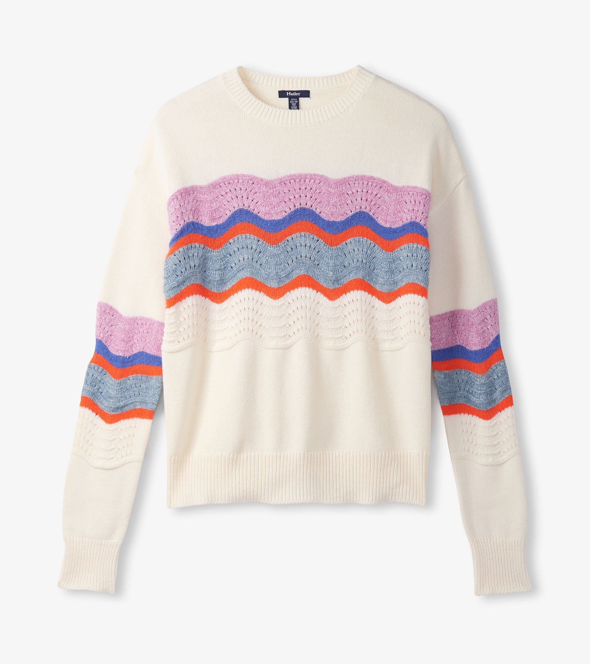 Pointelle Wave Sweater - Summer Sky Ripple | Hatley Outlet Women