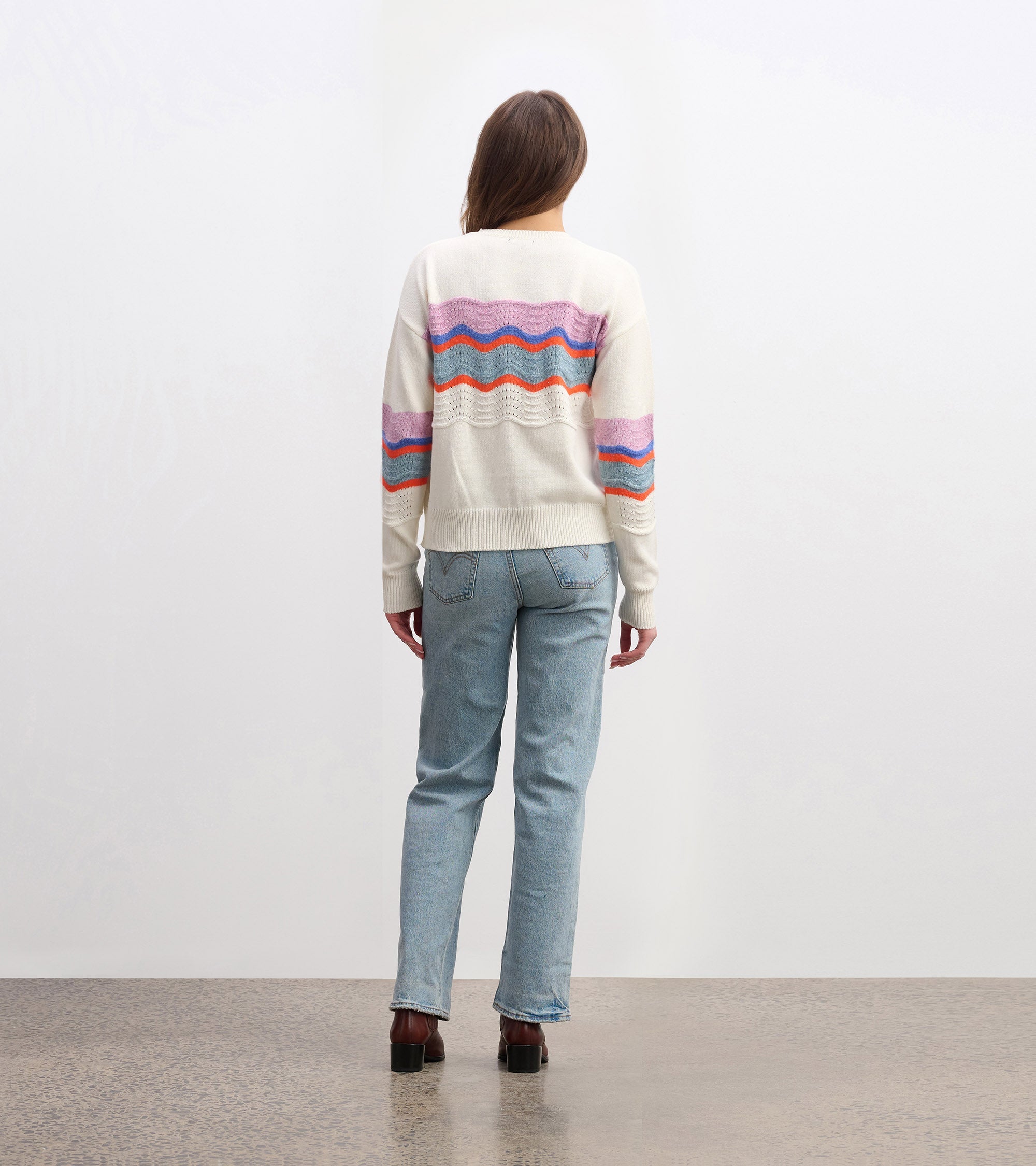 Pointelle Wave Sweater - Summer Sky Ripple | Hatley Outlet Women