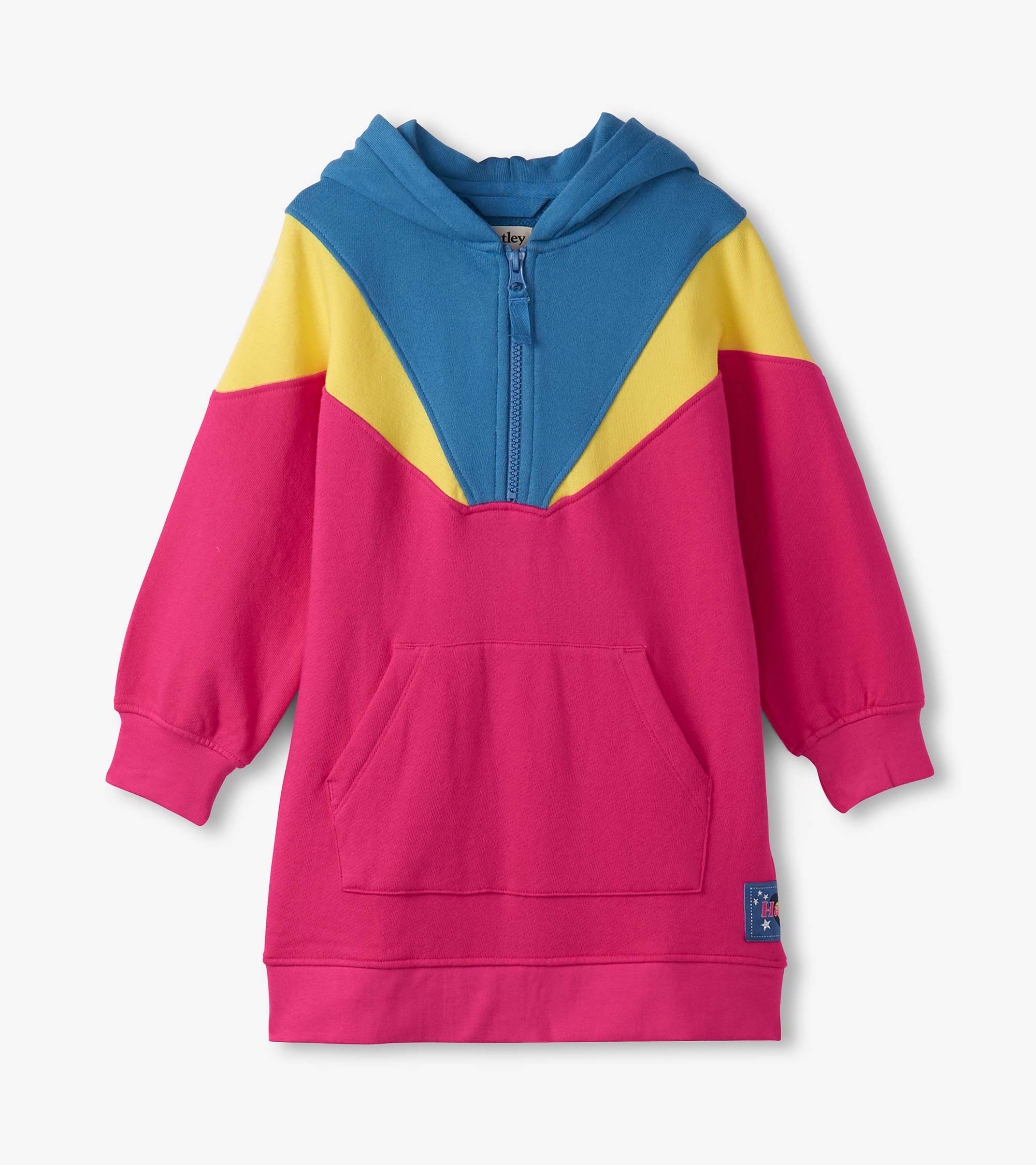 Girls Half-Zip Retro Color Block Dress | Hatley