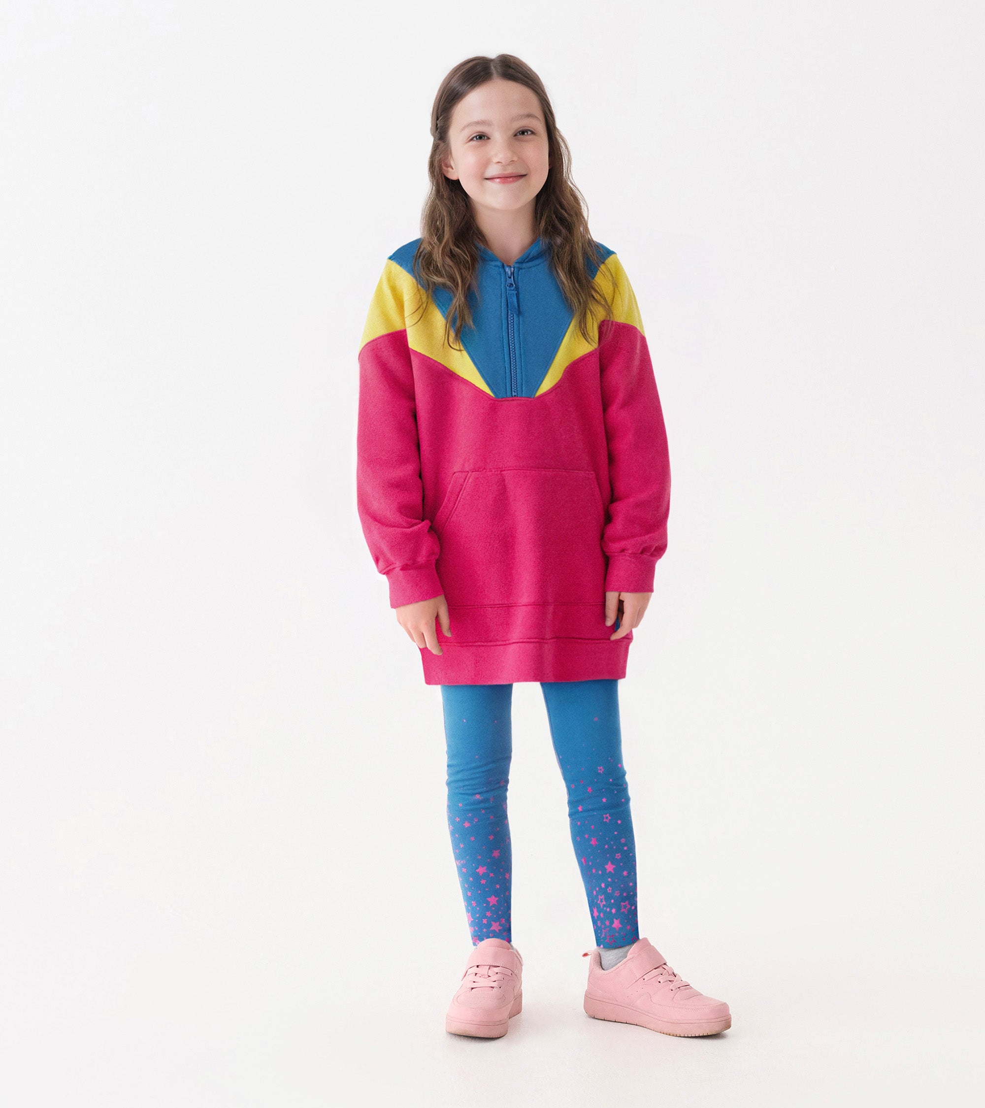 Girls Half-Zip Retro Color Block Dress | Hatley
