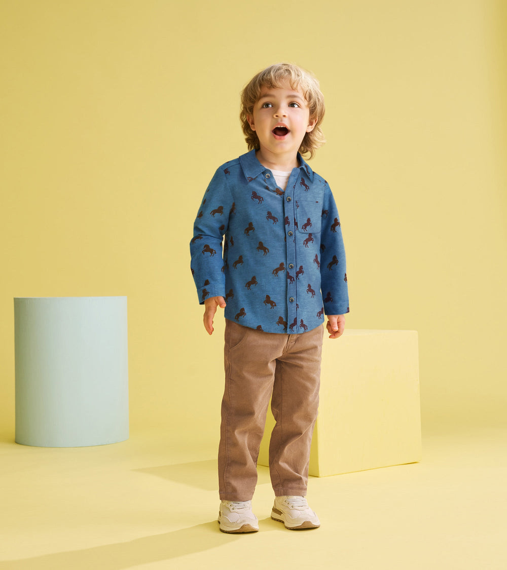 Baby & Toddler Boys Ranch Horses Button Down Shirt | Hatley Baby & Toddler