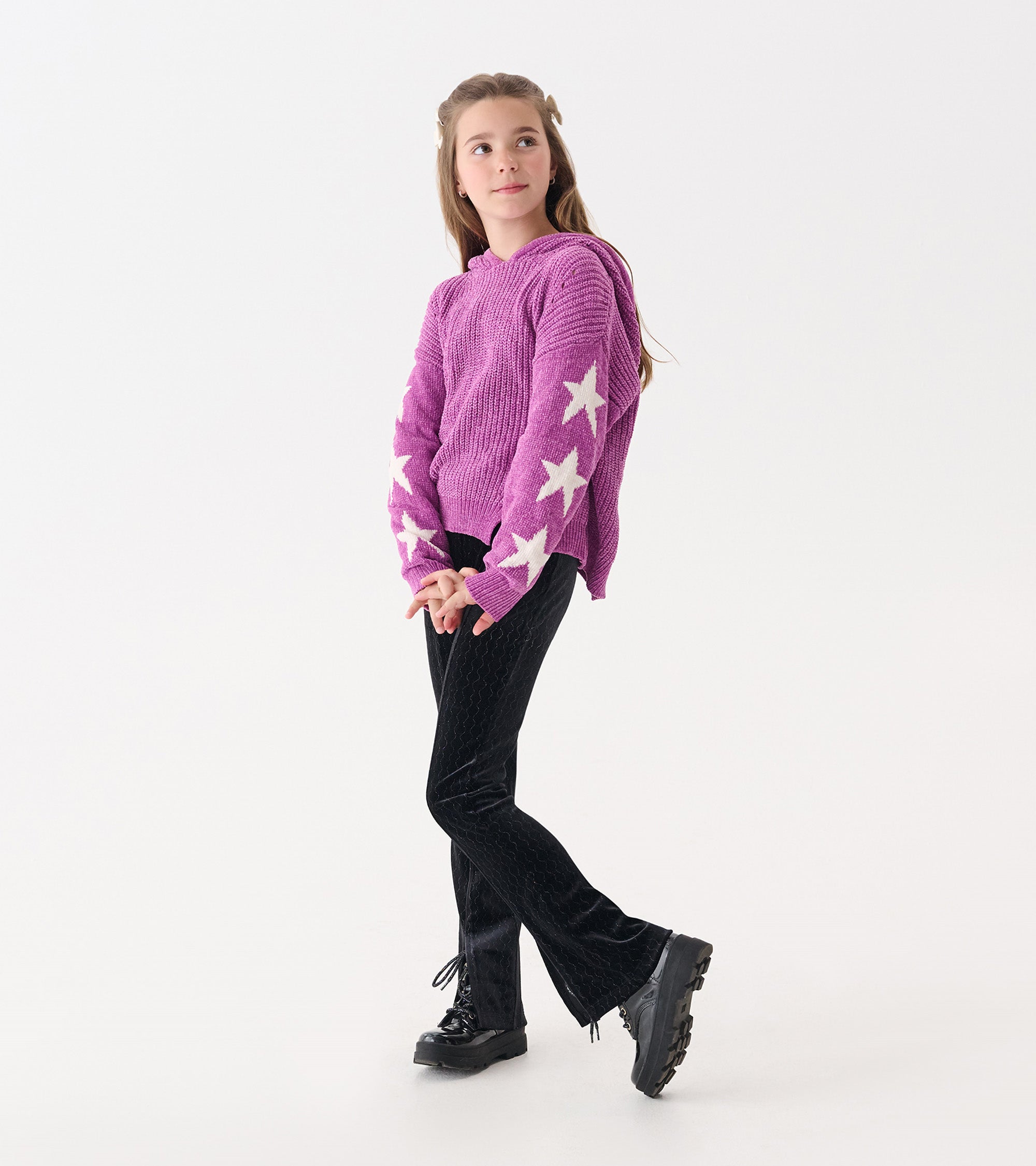 Girls Radiant Orchid Chenille Pullover Sweater | Hatley Outlet Girls