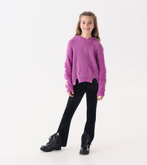 Girls Radiant Orchid Chenille Pullover Sweater | Hatley Outlet Girls