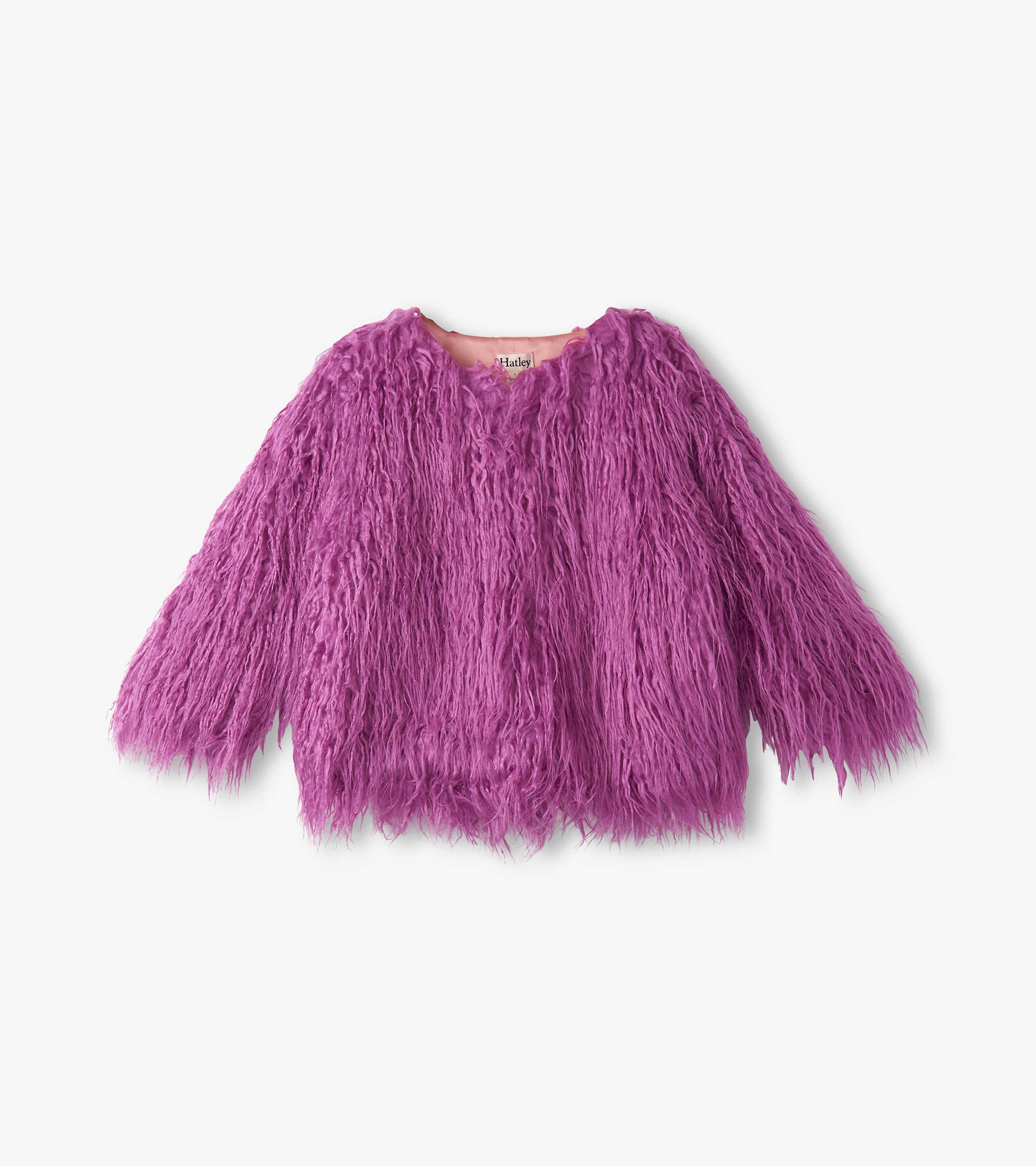 Girls Radiant Orchid Mongolian Faux Fur Topper | Hatley Discount Girls