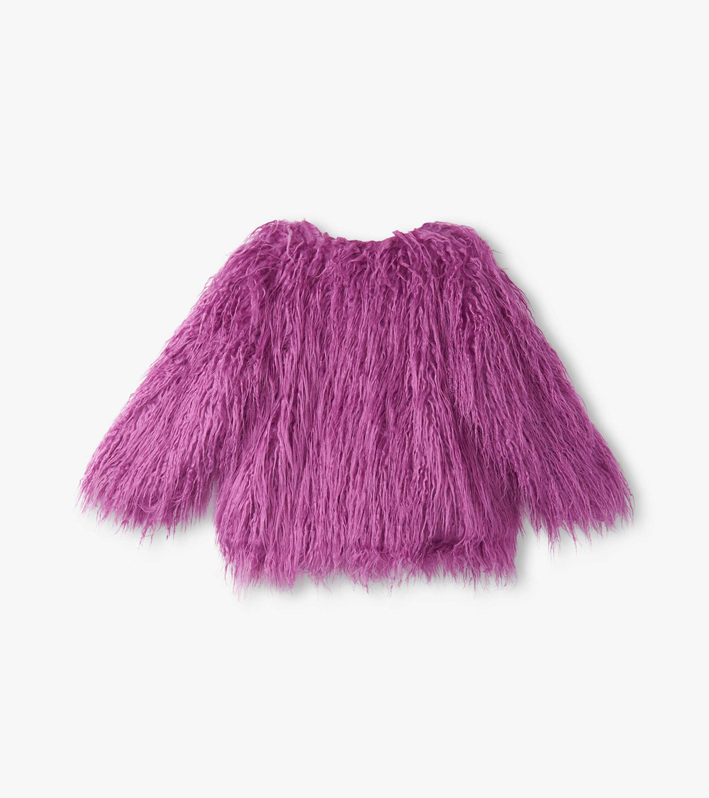 Girls Radiant Orchid Mongolian Faux Fur Topper | Hatley Discount Girls