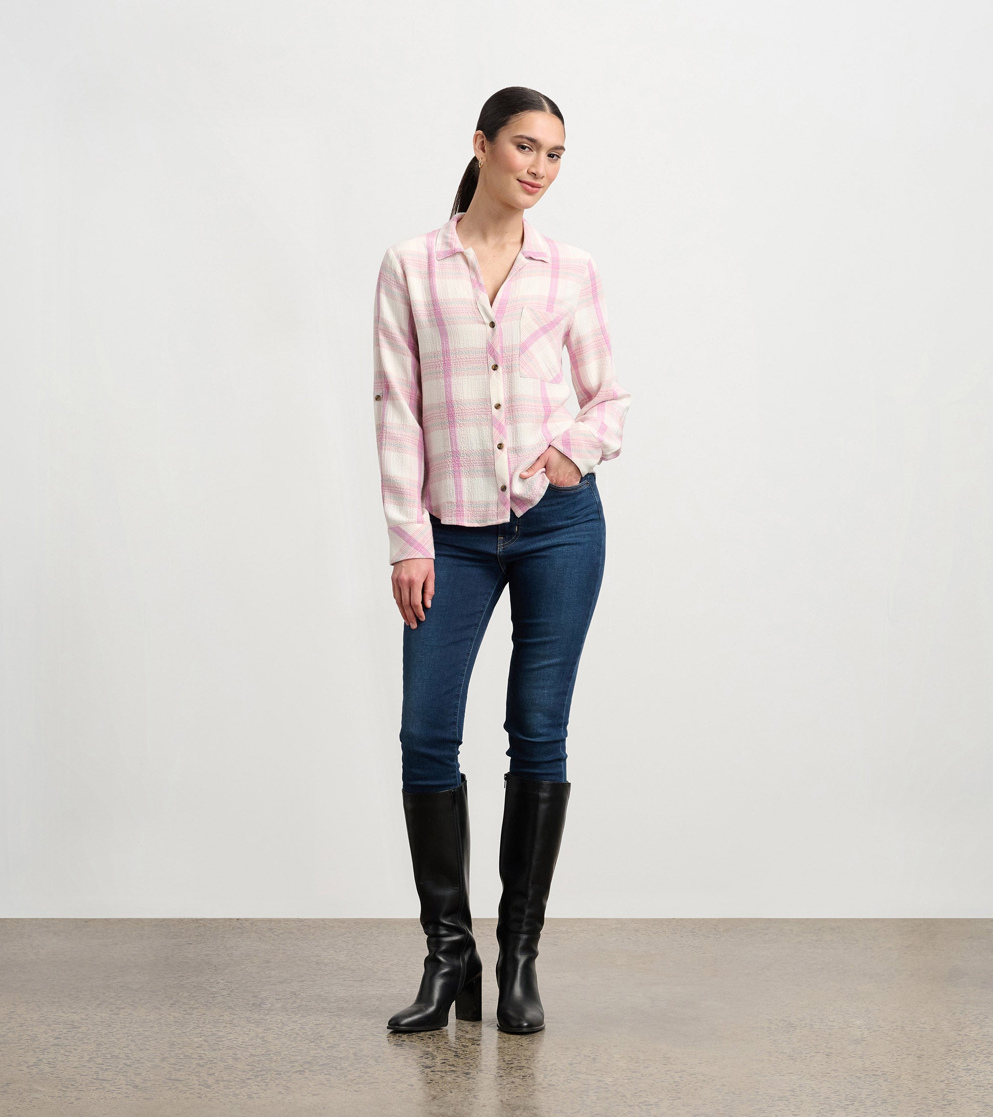 Lila Button Down - Pink Plaid | Hatley US Women