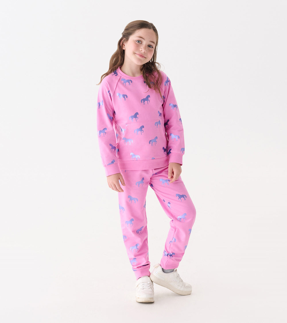 Girls Shimmer Horses Cuffed Track Pants | Hatley Discount Girls
