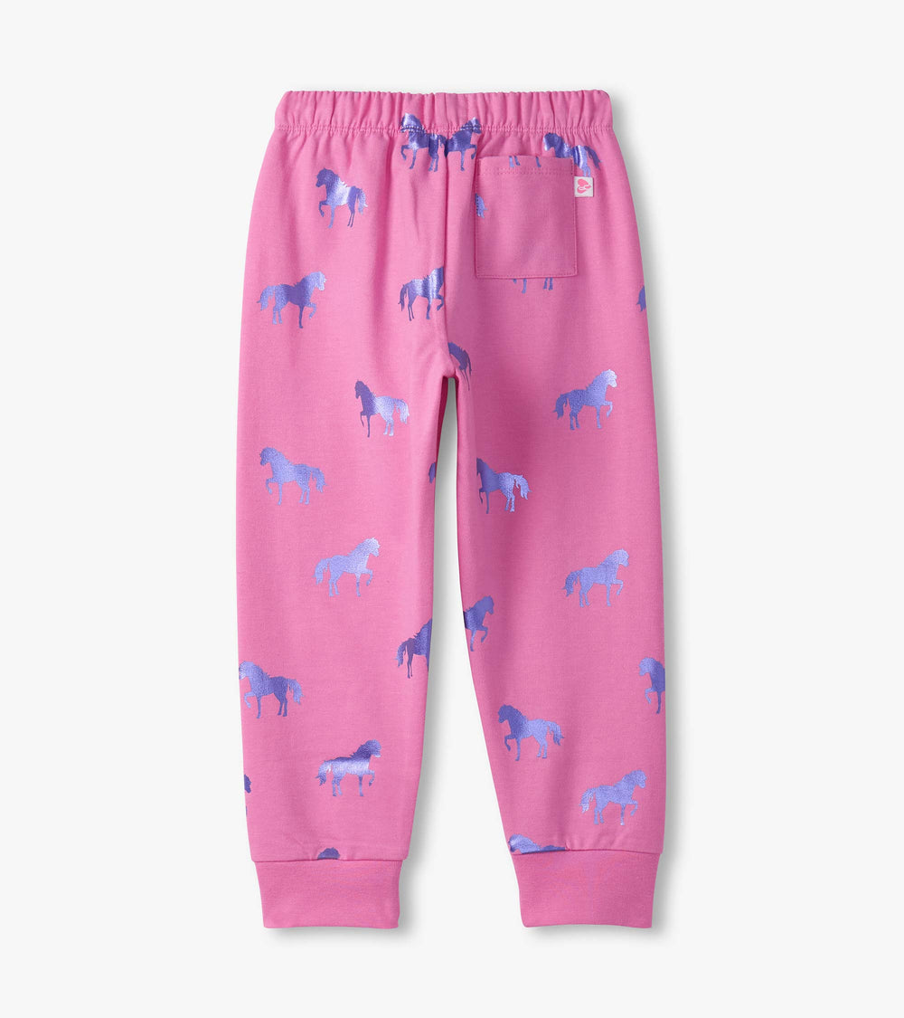 Girls Shimmer Horses Cuffed Track Pants | Hatley Discount Girls