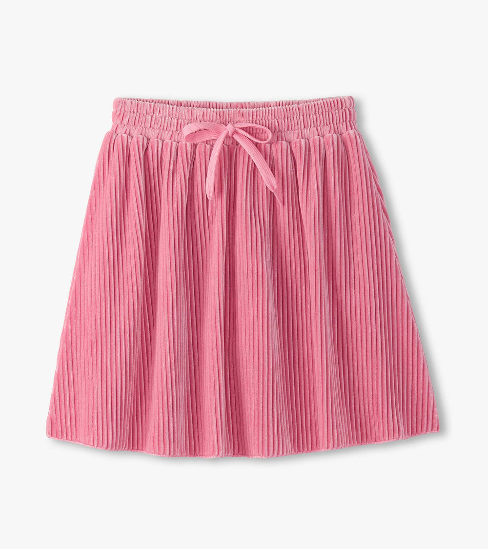 Girls Sea Pink Pleated Velour Skirt | Hatley Sale Girls