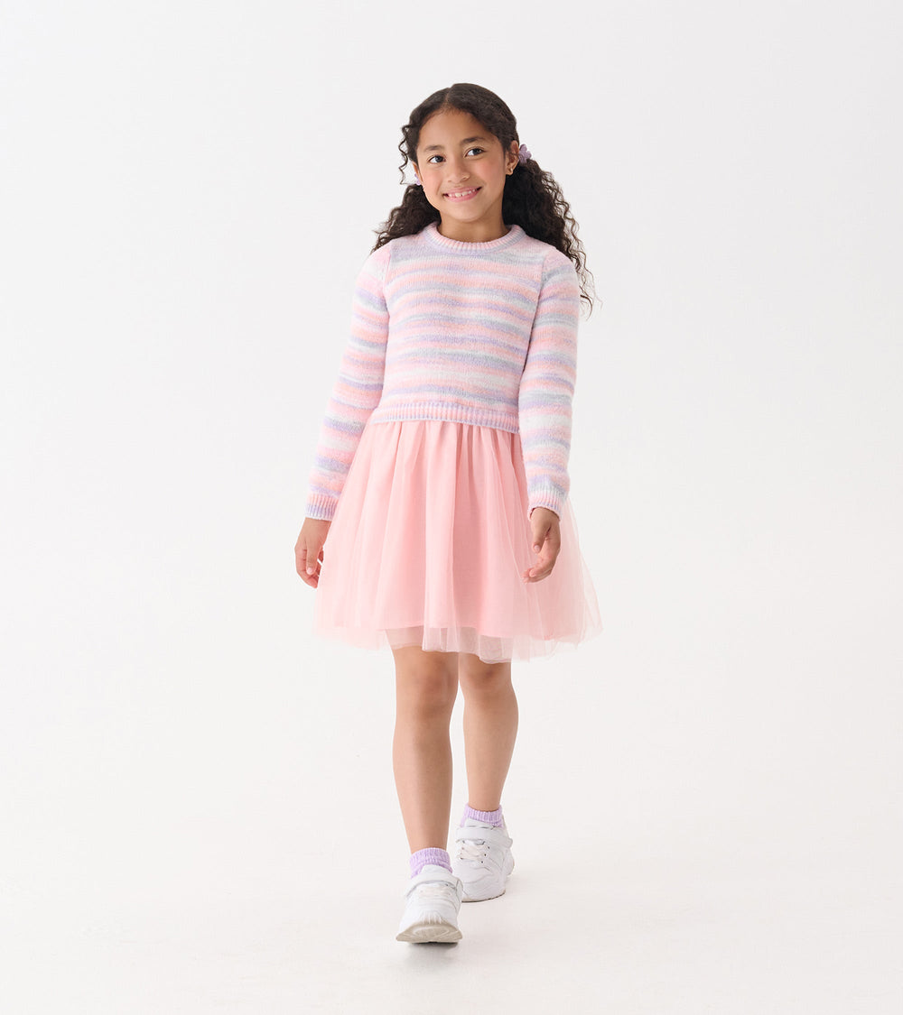 Girls Pastel Rainbow Fuzzy Mixed Skirt Dress | Hatley Discount Girls