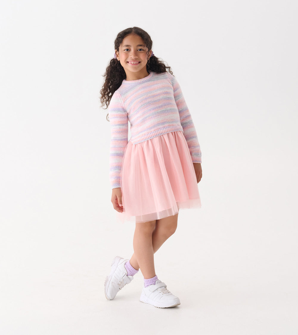 Girls Pastel Rainbow Fuzzy Mixed Skirt Dress | Hatley Discount Girls