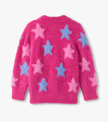 Girls Sparkling Star Fuzzy Cardigan | Hatley