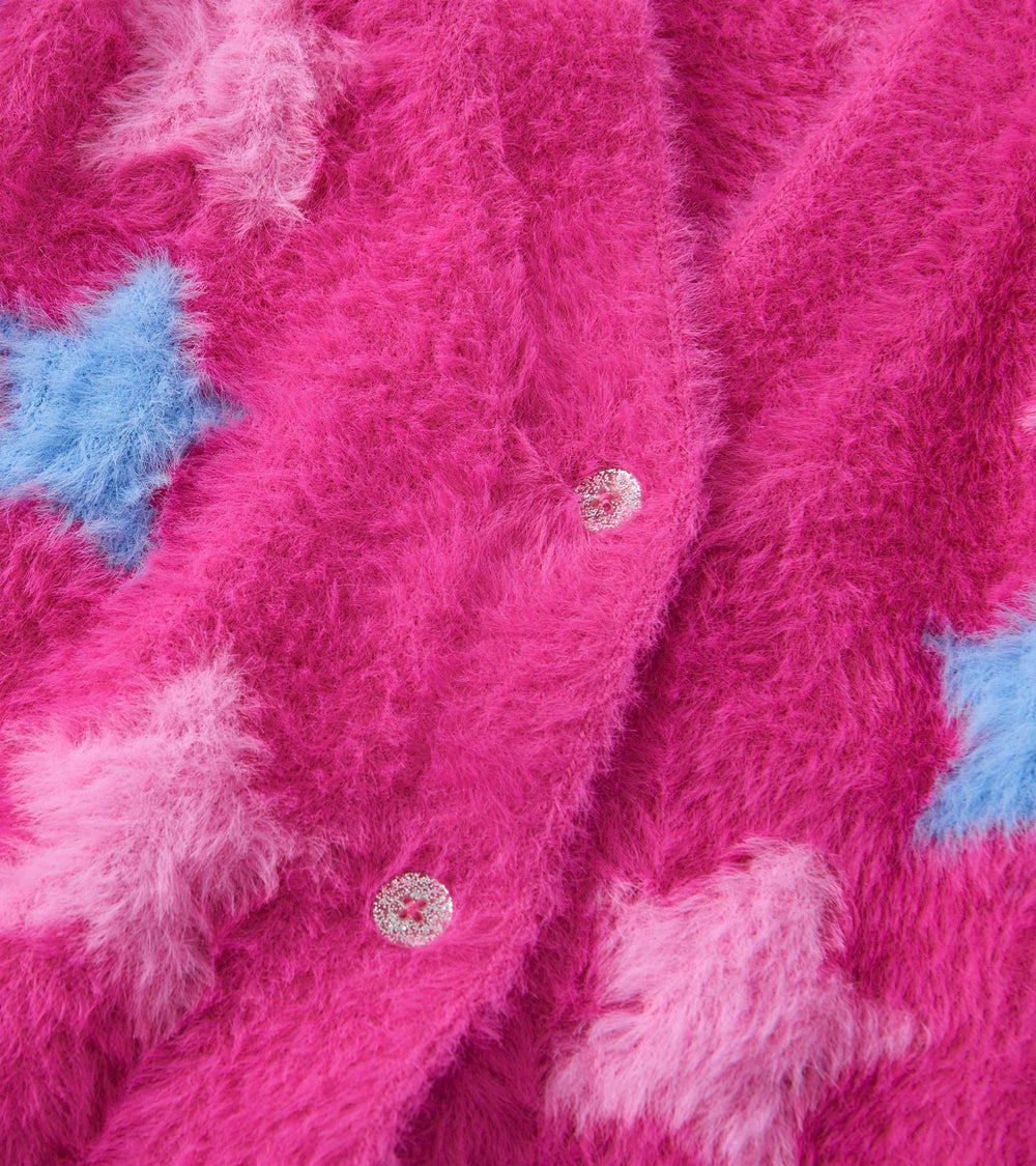 Girls Sparkling Star Fuzzy Cardigan | Hatley
