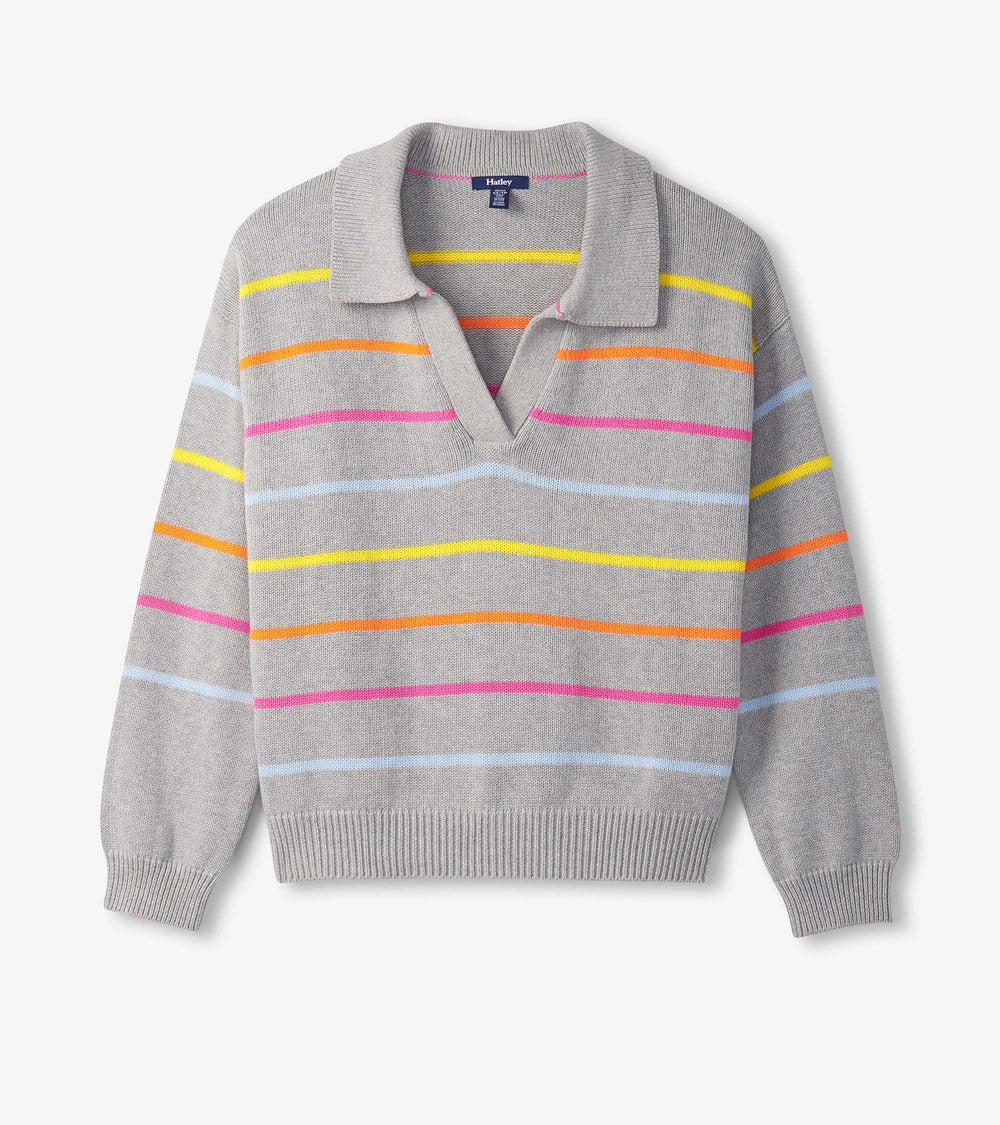 Johnny Collar Sweater - Sorbet Stripes | Hatley Sale Women