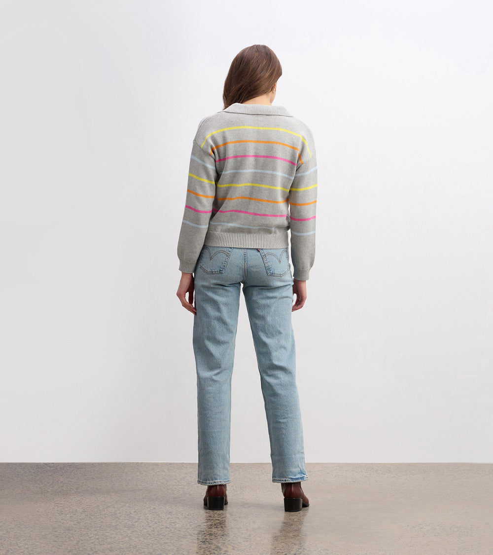 Johnny Collar Sweater - Sorbet Stripes | Hatley Sale Women