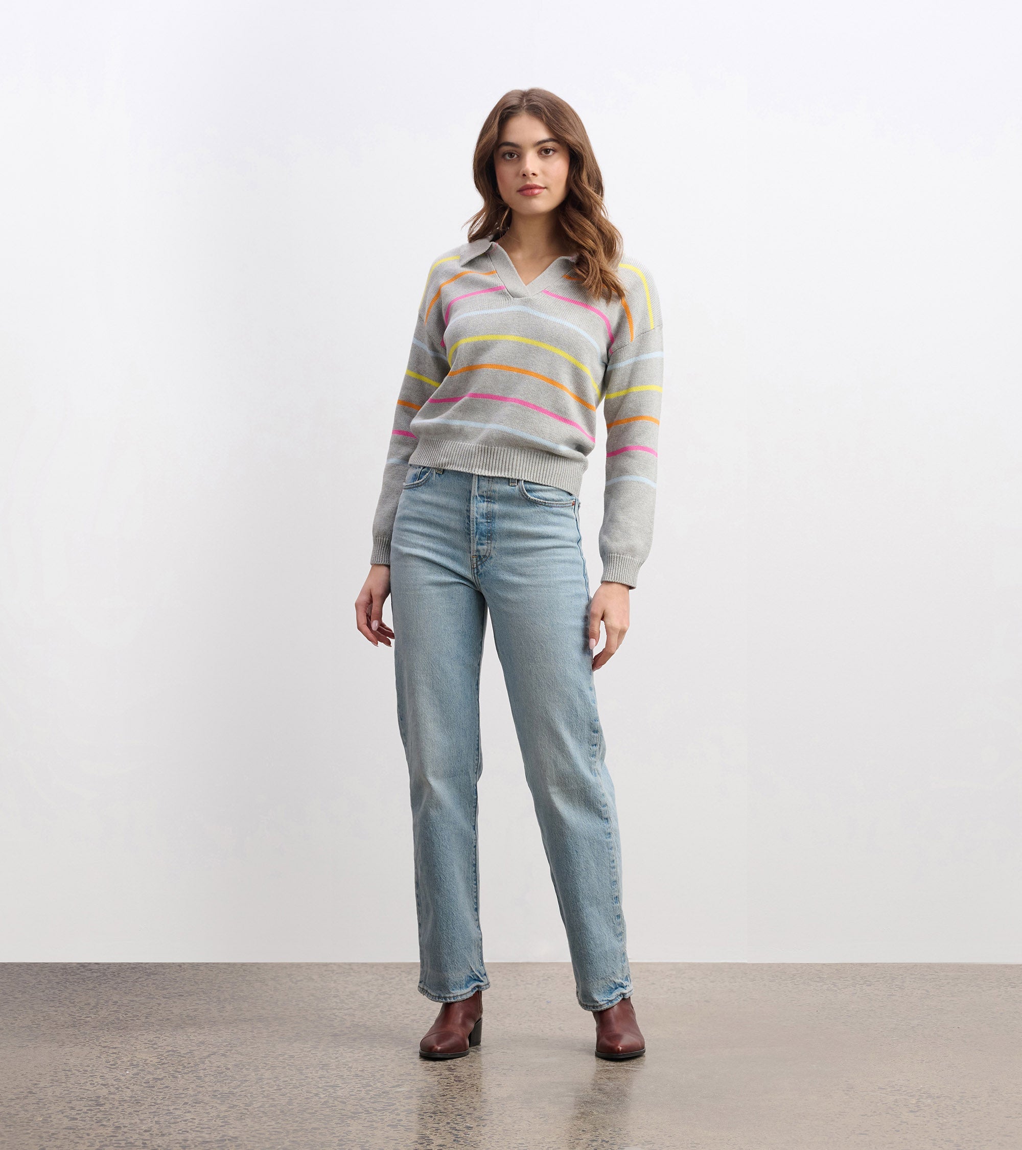 Johnny Collar Sweater - Sorbet Stripes | Hatley Sale Women
