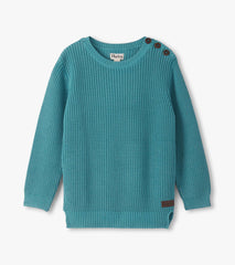 Boys Teal Button Neck Sweater | Hatley Sale Boys