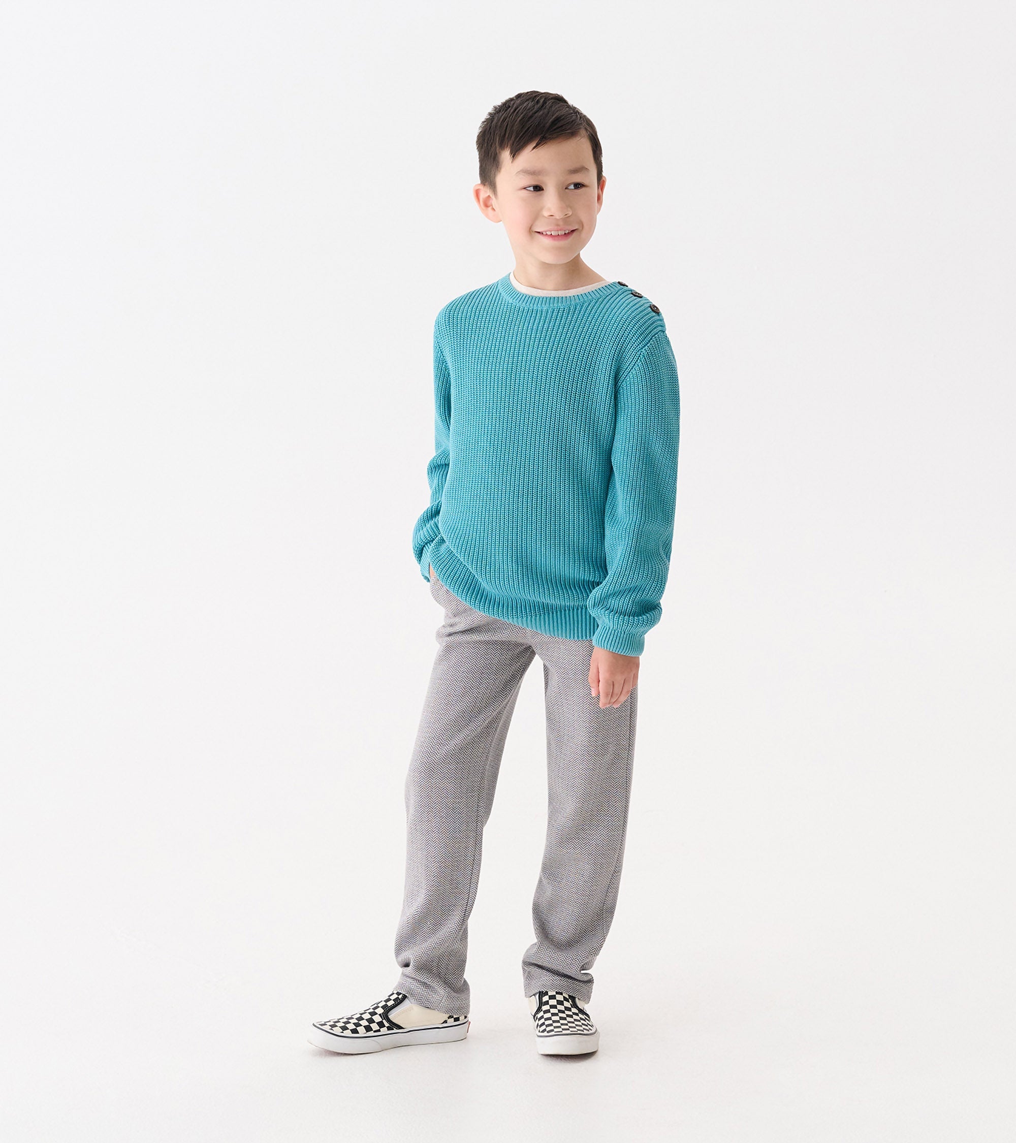 Boys Teal Button Neck Sweater | Hatley Sale Boys