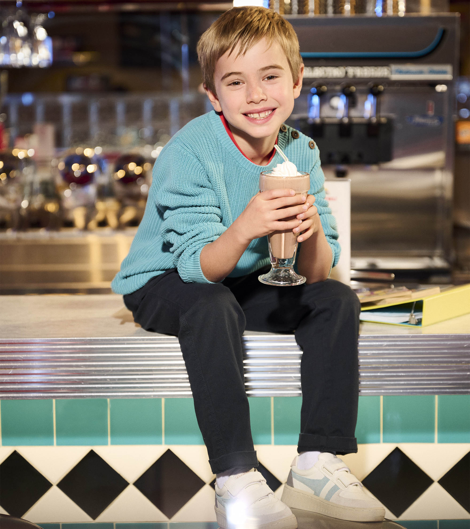 Boys Teal Button Neck Sweater | Hatley Sale Boys