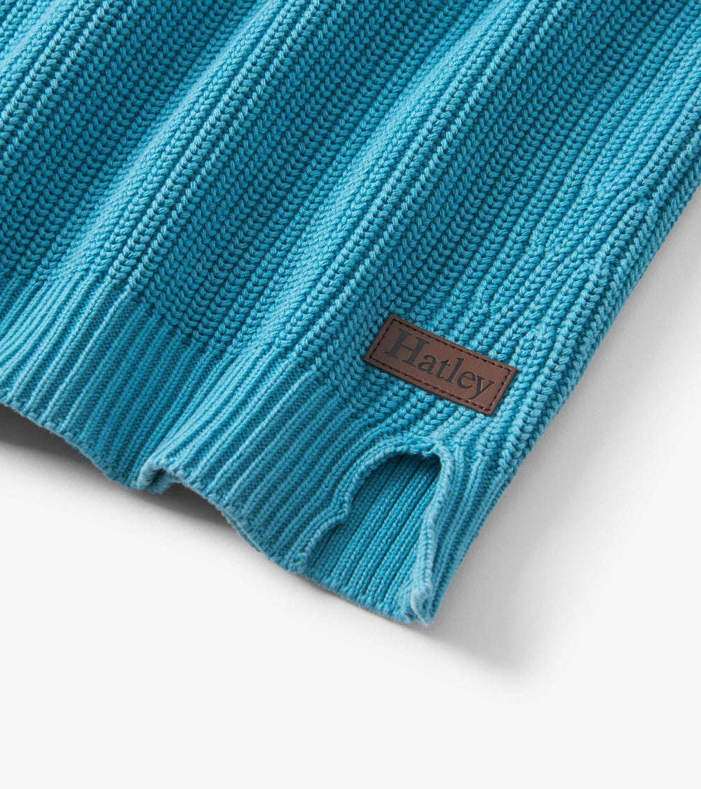 Boys Teal Button Neck Sweater | Hatley Sale Boys