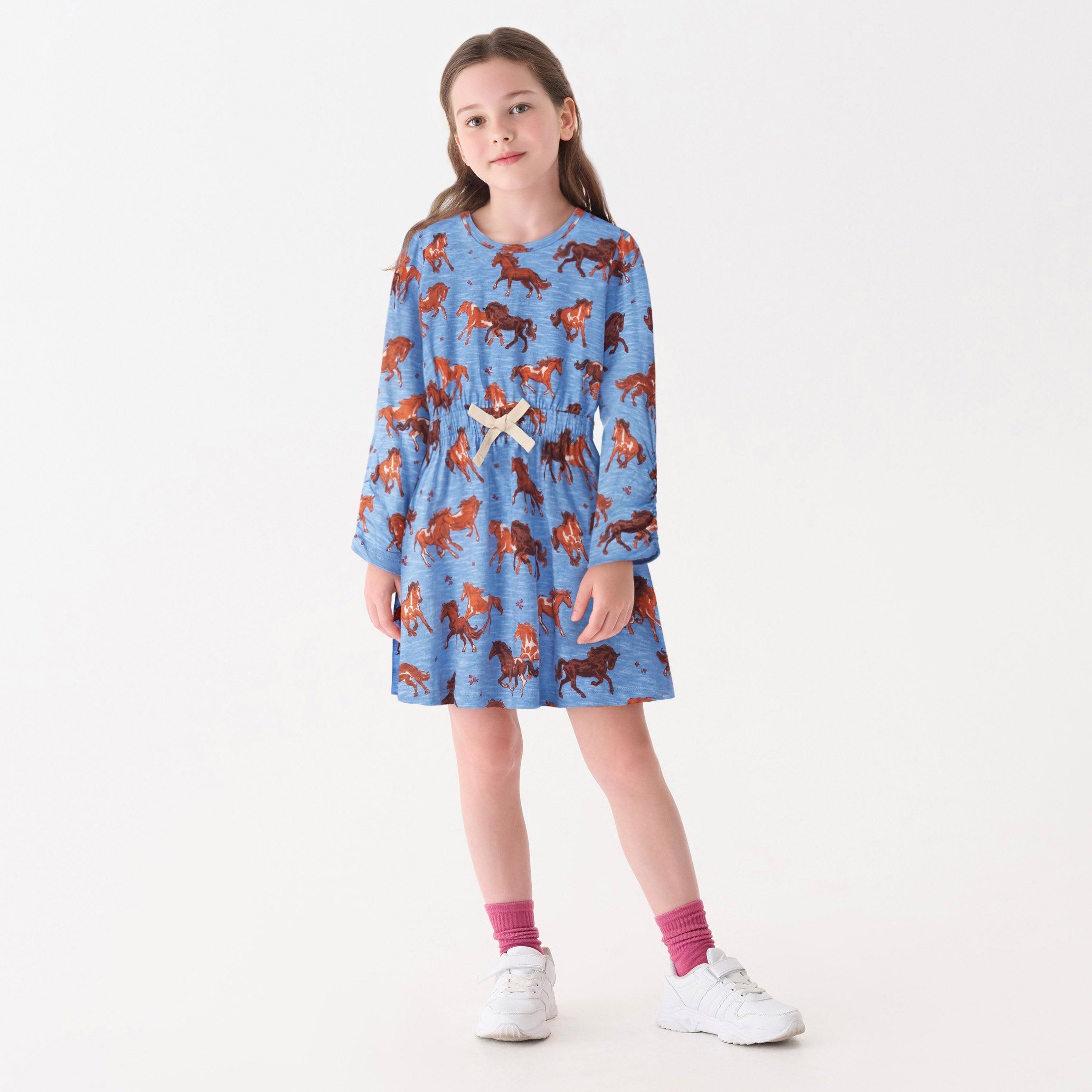 Girls Tinsel Horses Cinched Waist Dress | Hatley Girls
