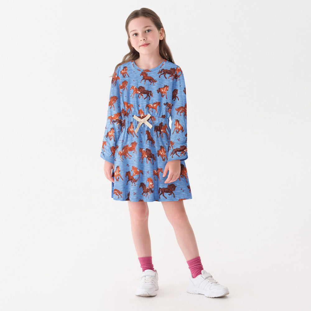 Girls Tinsel Horses Cinched Waist Dress | Hatley Girls