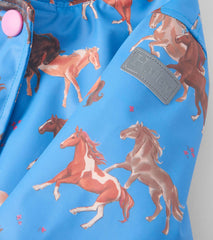 Girls Tinsel Horses Sherpa Lined Button-Up Rain Jacket | Hatley US Girls