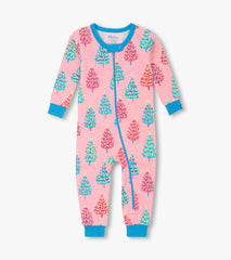 Baby Girls Pink Bottle Brush Trees Glow in the Dark Cotton Sleeper | Hatley Sale Baby & Toddler