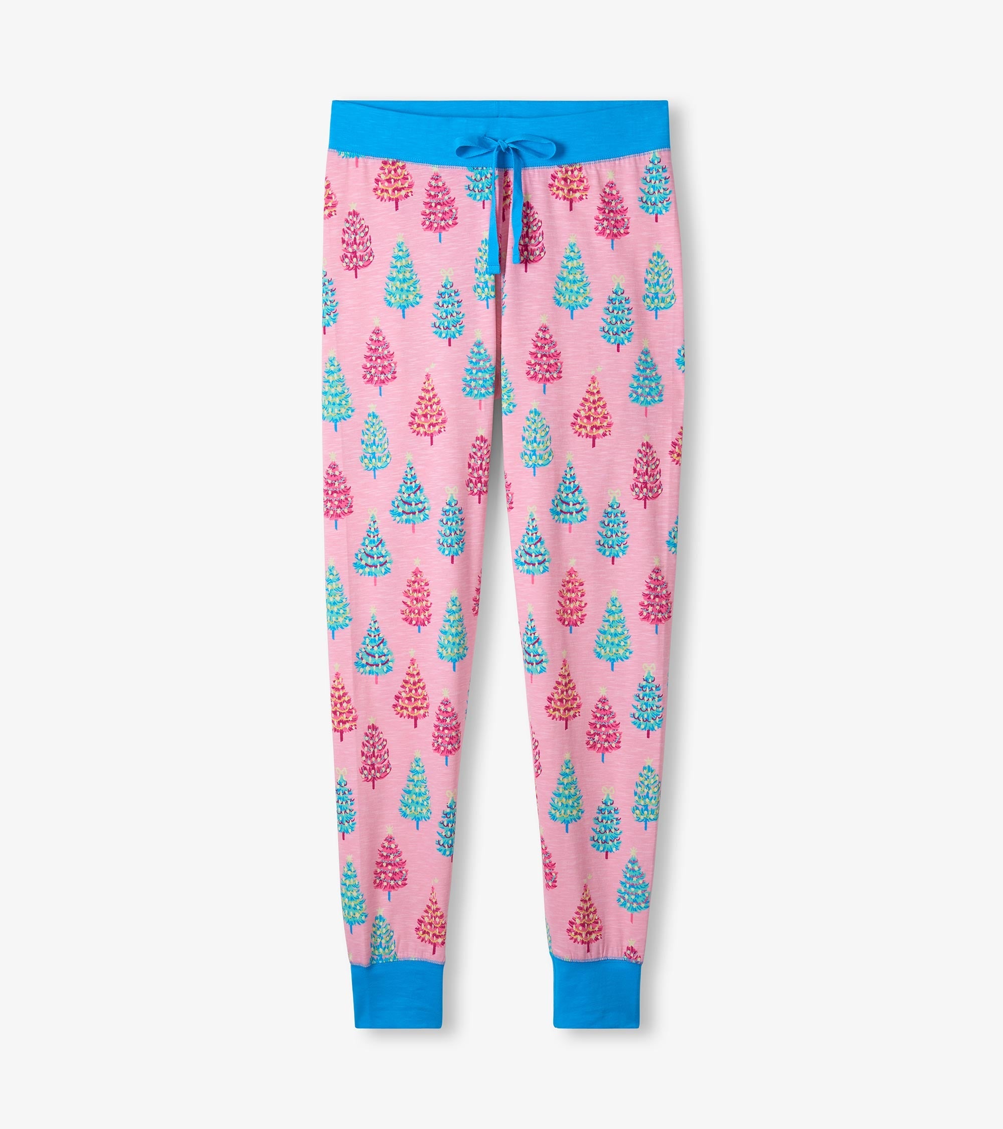 Women's Pink Bottle Brush Trees Glow in the Dark Cotton Pajama Set | Hatley Discount Women
