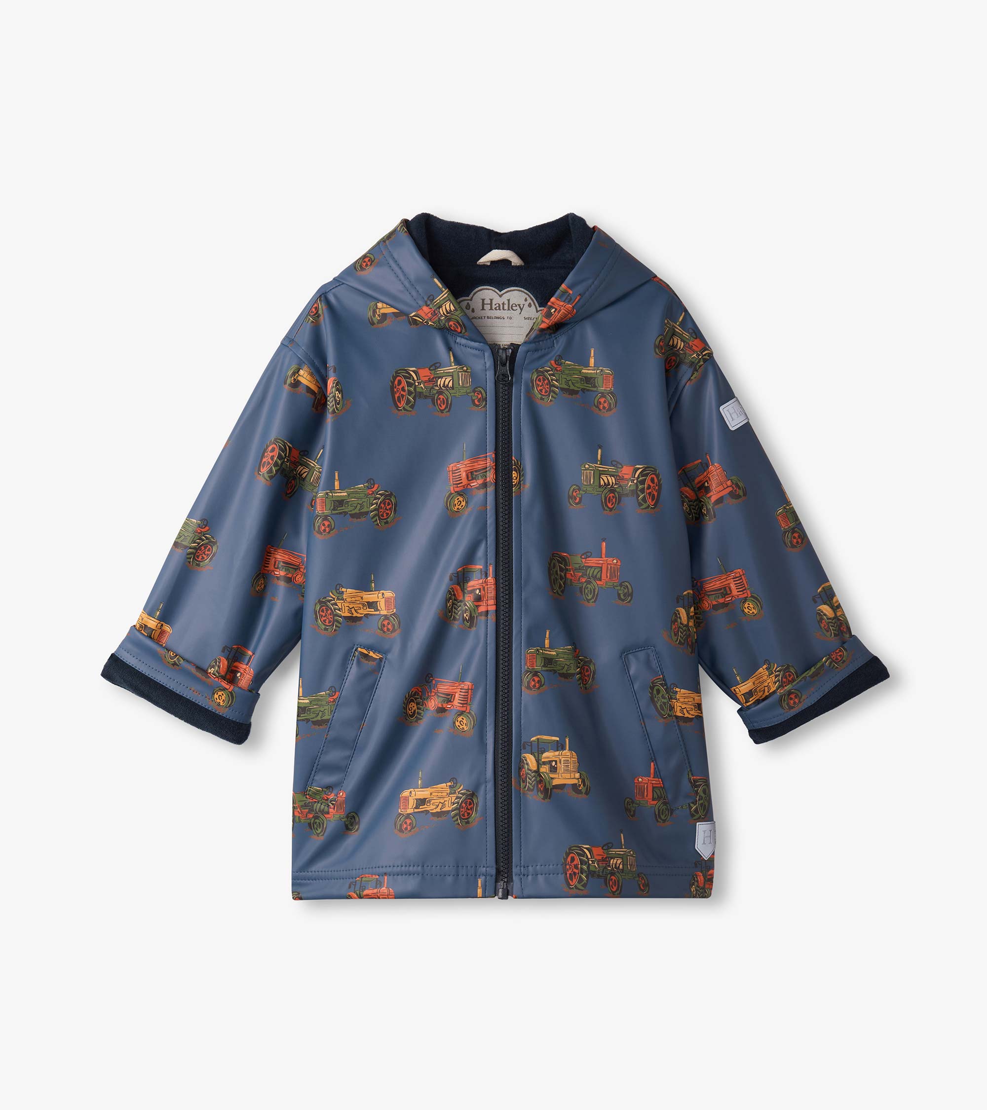 Boys Landscape Tractors Zip-UP Rain Jacket | Hatley Discount Boys