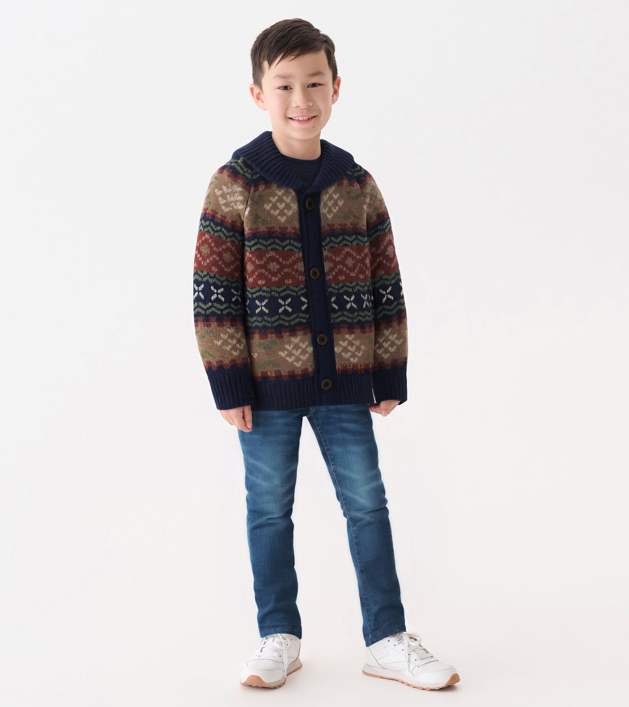 Boys Vintage Fair Isle Shawl Collar Cardigan | Hatley Discount Boys