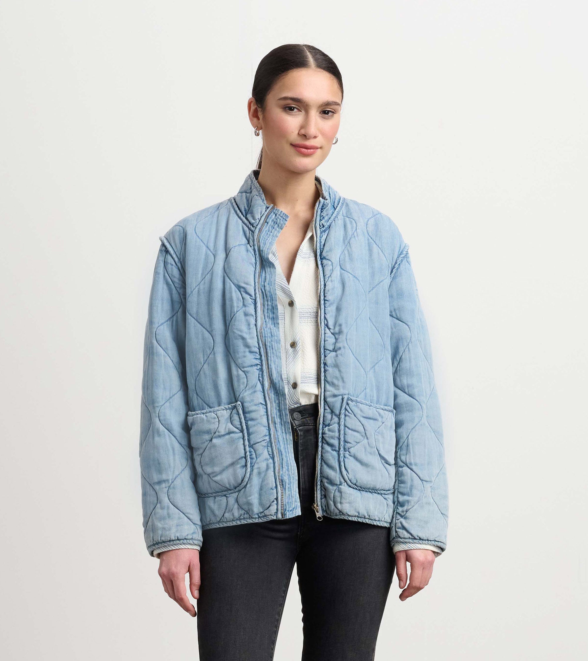 Quilted Tencel Jacket - Washed Blue | Hatley Women