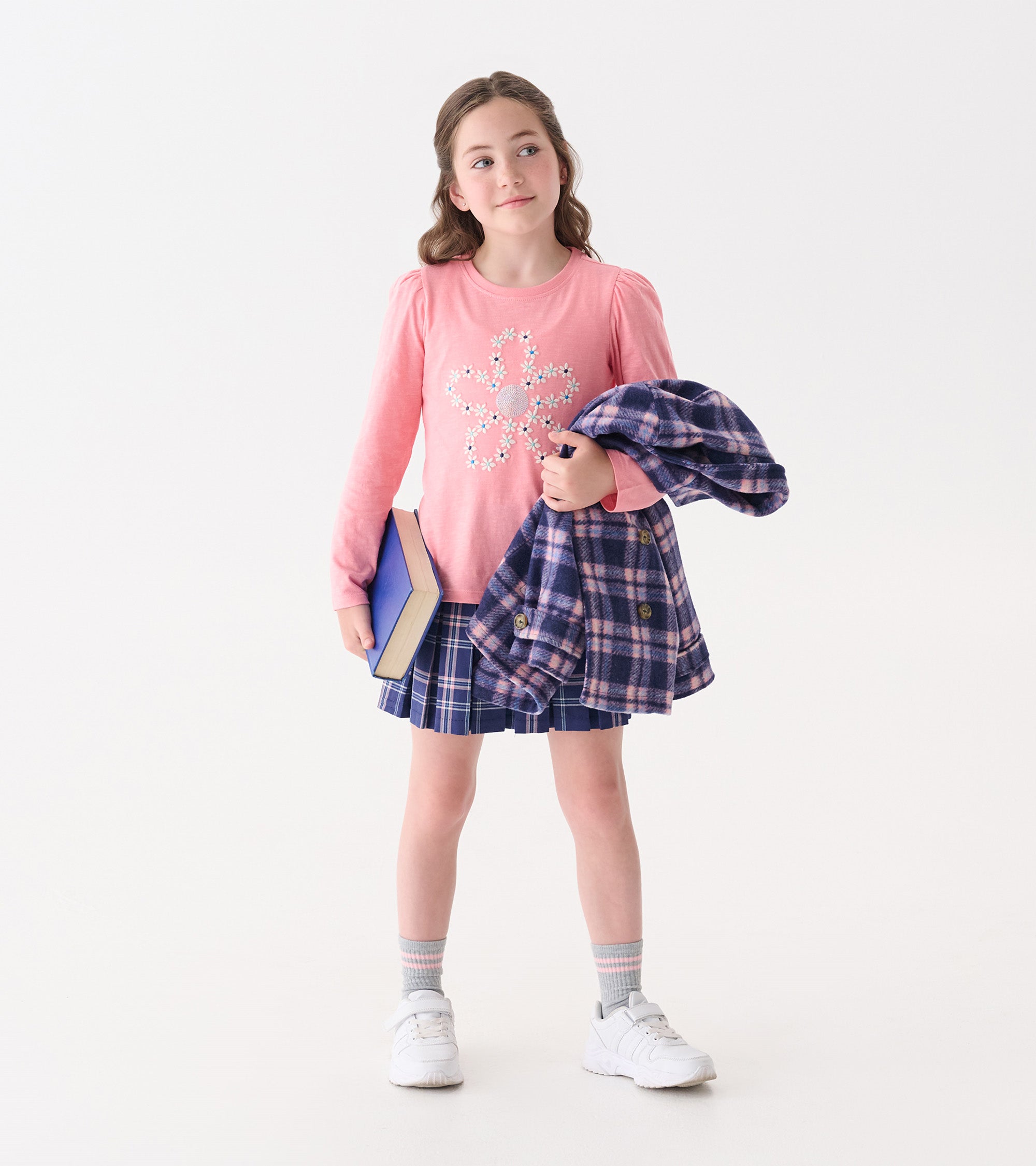 Girls Embroidered Flowers Puff Sleeve Graphic Tee | Hatley Outlet Girls