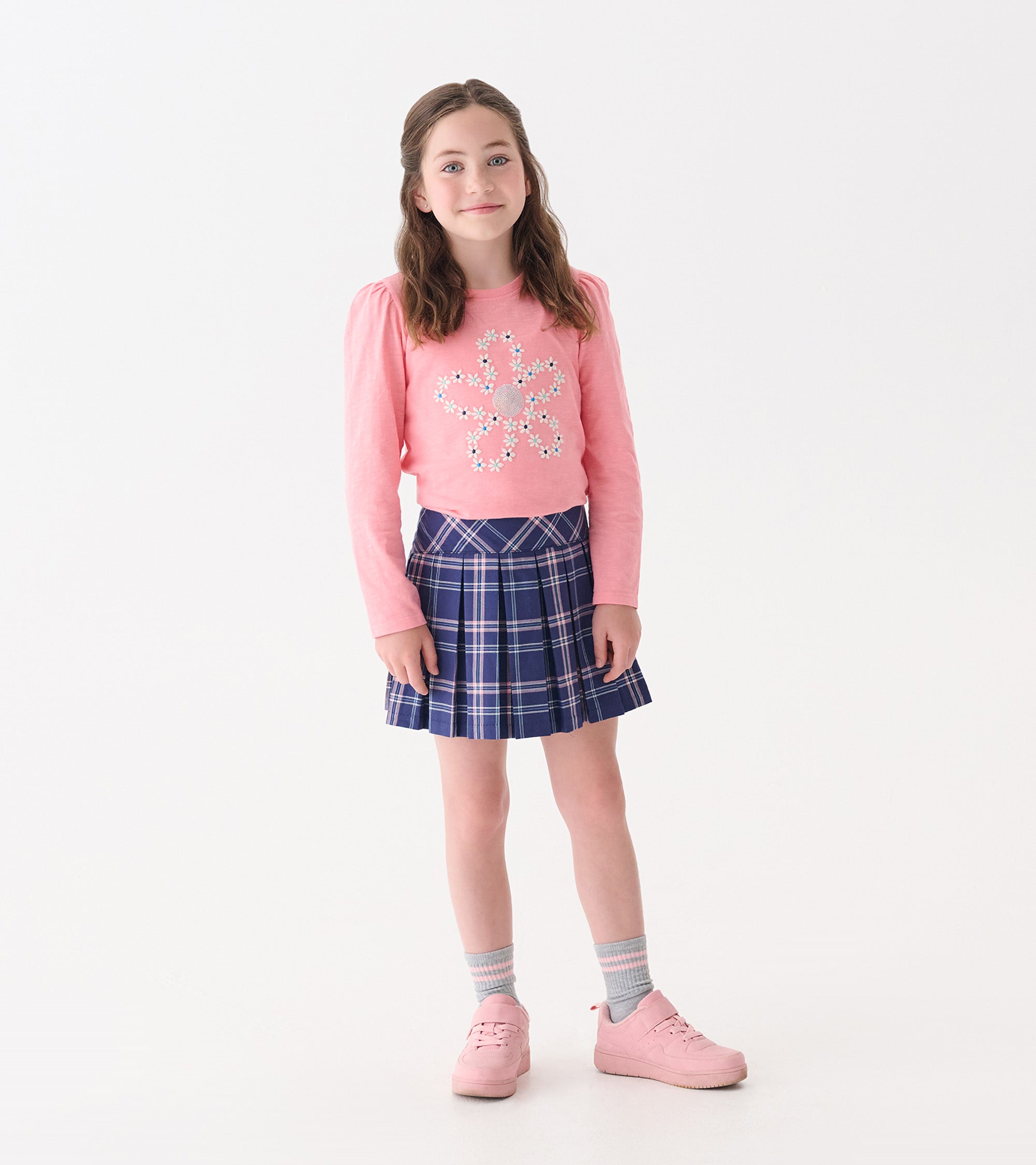 Girls Embroidered Flowers Puff Sleeve Graphic Tee | Hatley Outlet Girls