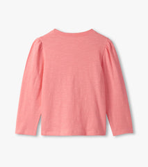 Girls Embroidered Flowers Puff Sleeve Graphic Tee | Hatley Outlet Girls