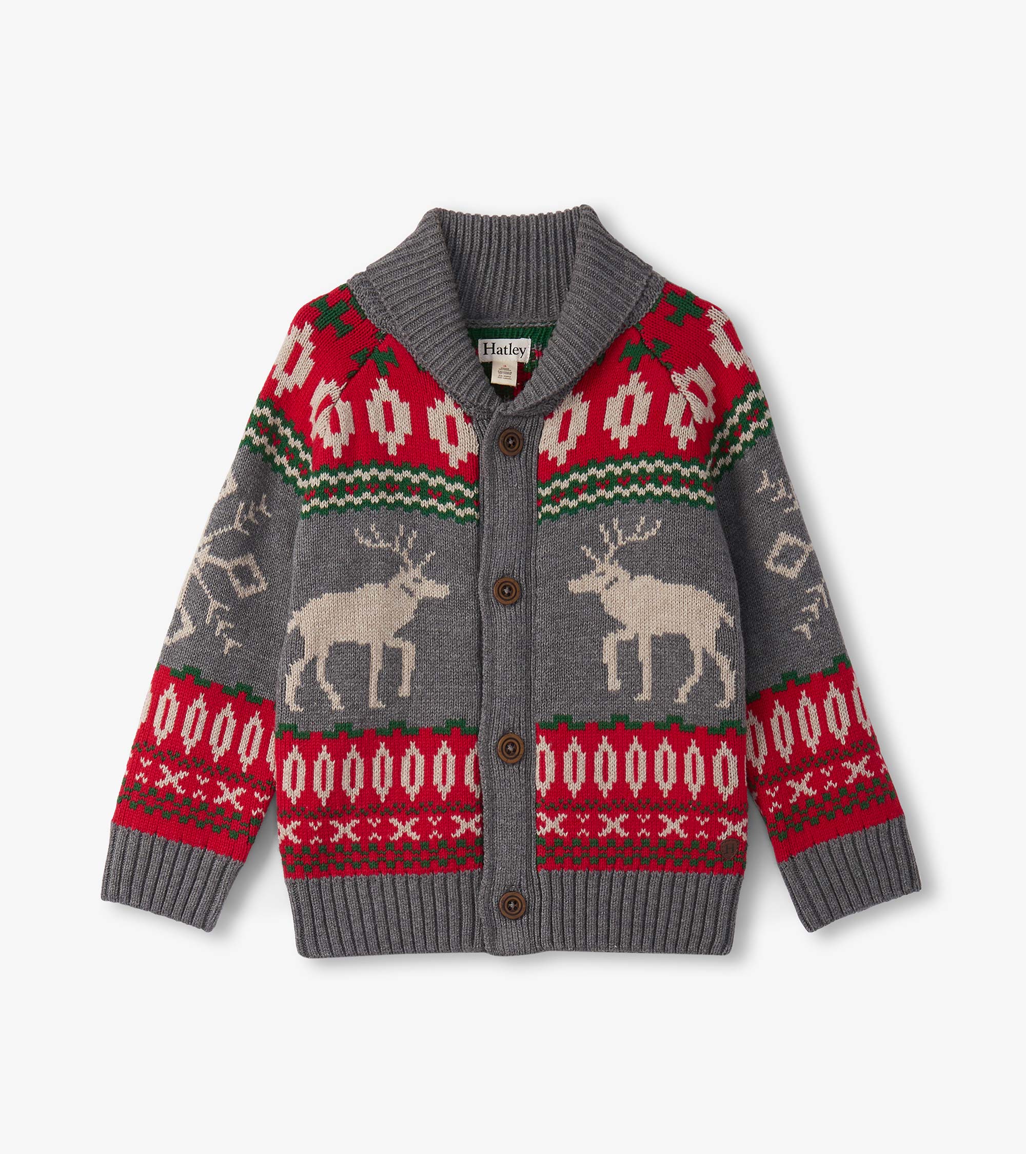 Boys Winter Elk Shawl Collar Cardigan | Hatley