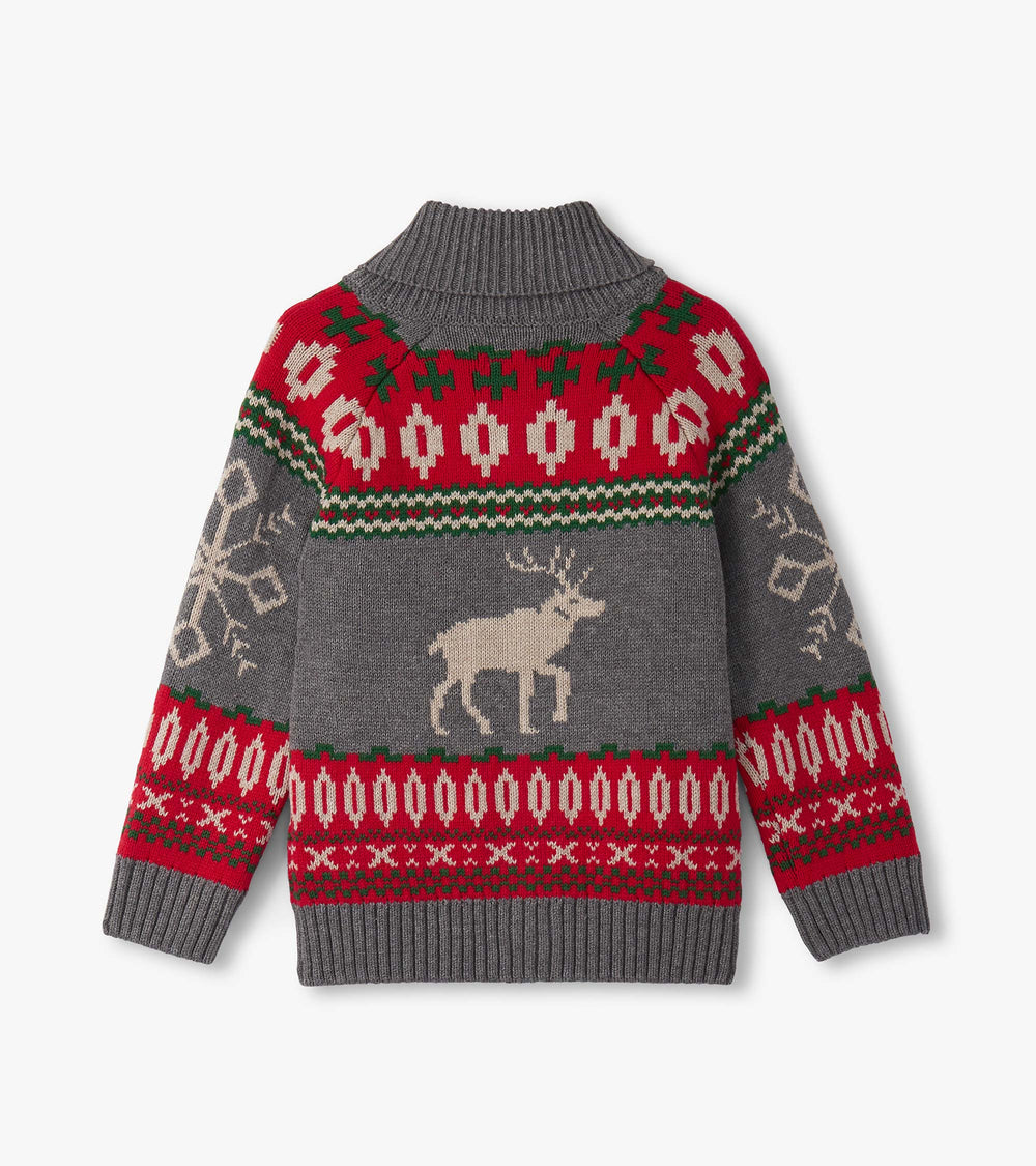 Boys Winter Elk Shawl Collar Cardigan | Hatley