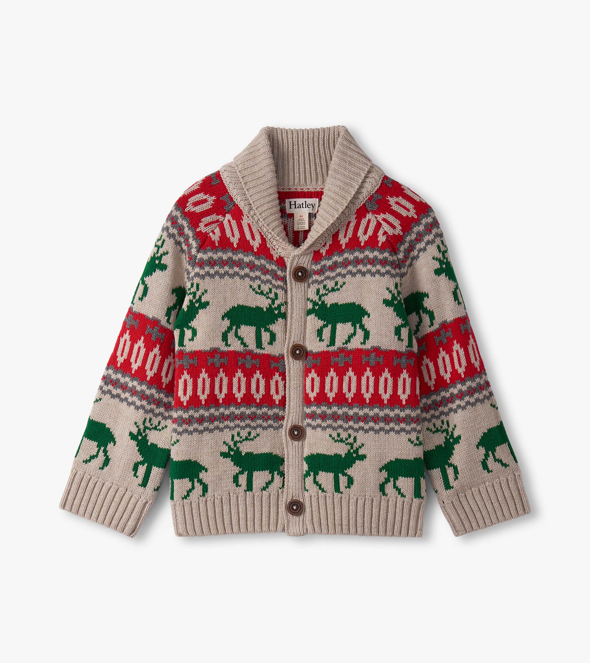 Baby & Toddler Boys Winter Elk Shawl Collar Cardigan | Hatley