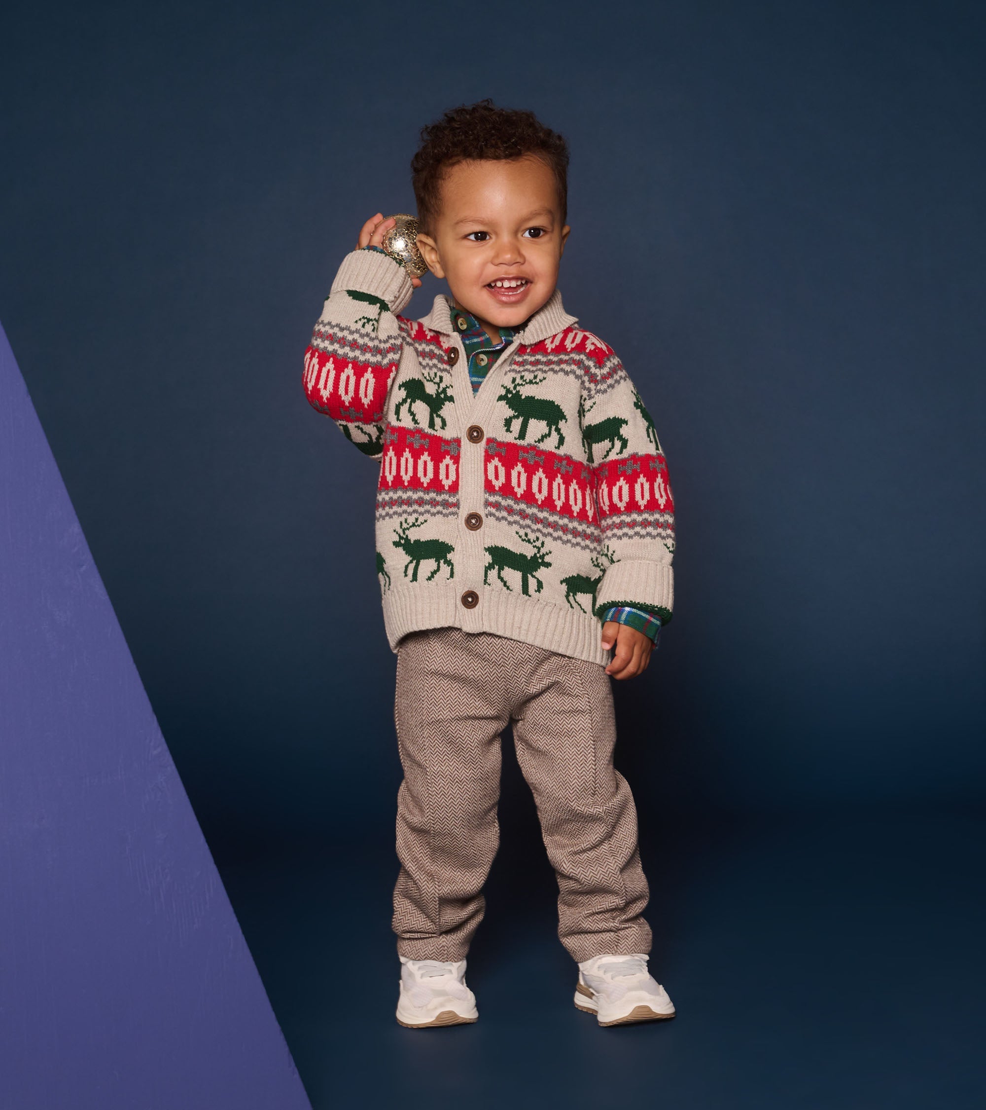 Baby & Toddler Boys Winter Elk Shawl Collar Cardigan | Hatley